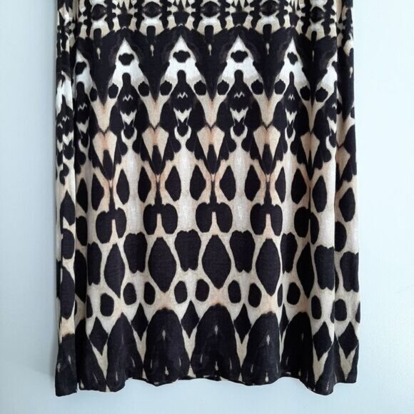 CALVIN KLEIN \ Short Sleeve T-Shirt Dress Abstract Animal Print Sz L - Picture 5 of 10